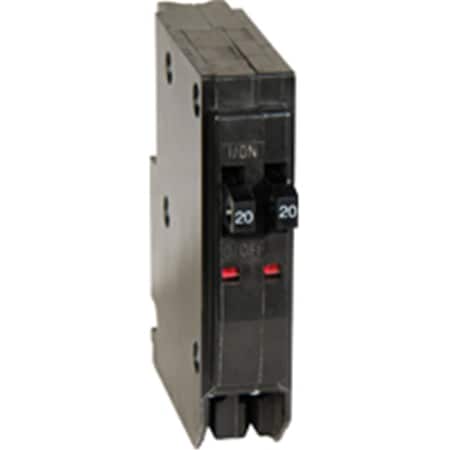 Maxpower Circuit Breaker, QO Series, 20A, 2x1 Pole, 120/240V AC, 10kA at 120/240V AC MA108593